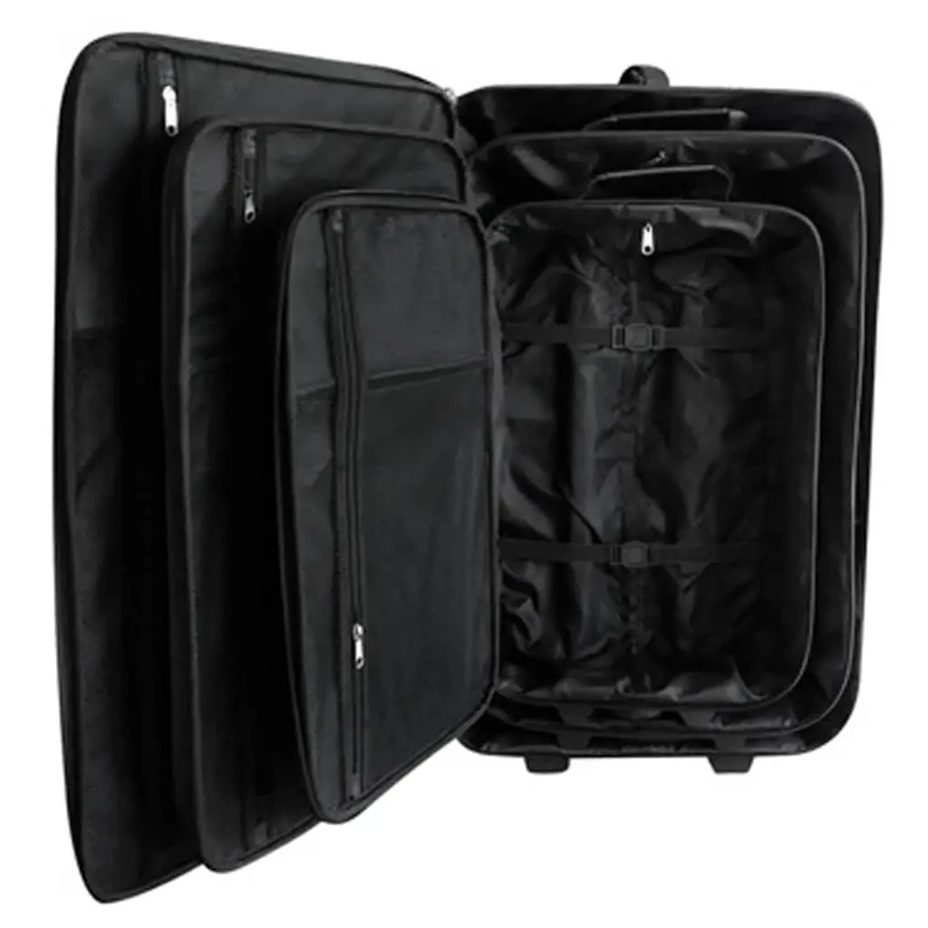 5 Piece Trolley Luggage Set Black Travel Suitcase Bag Storage