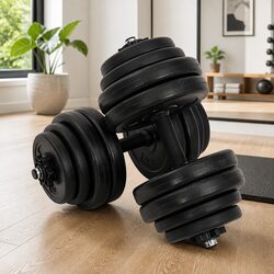 Practical Red Dumbbells 2x15kg for Home Training