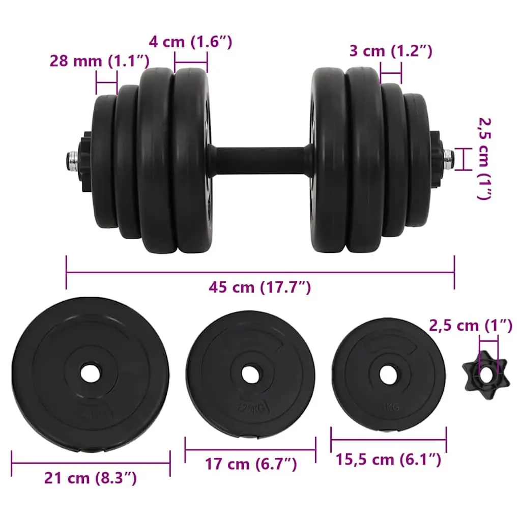 Dumbbells Strength Training 2x15kg Red Ergonomic Anti-Slip Handles