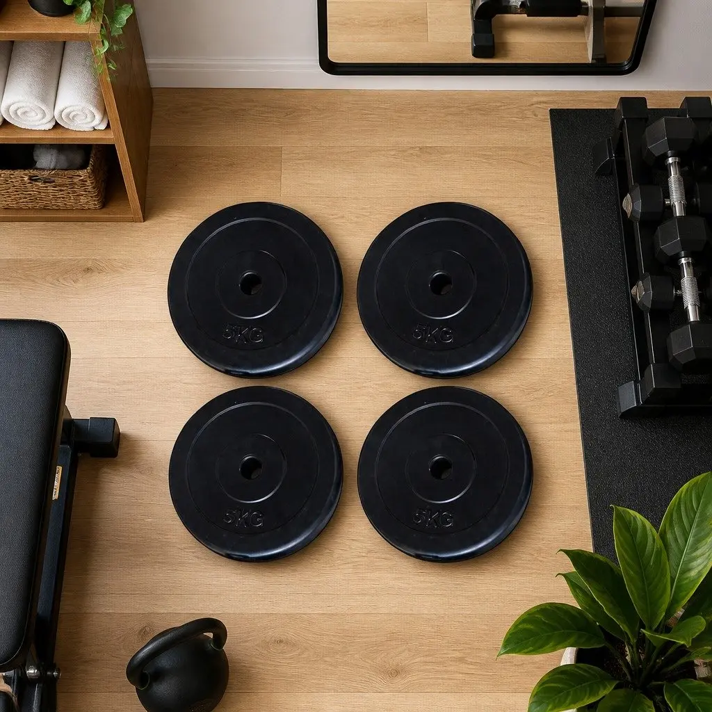 Weight Plates 20kg Set Dumbbell Plates Home Gym Strength Training Black