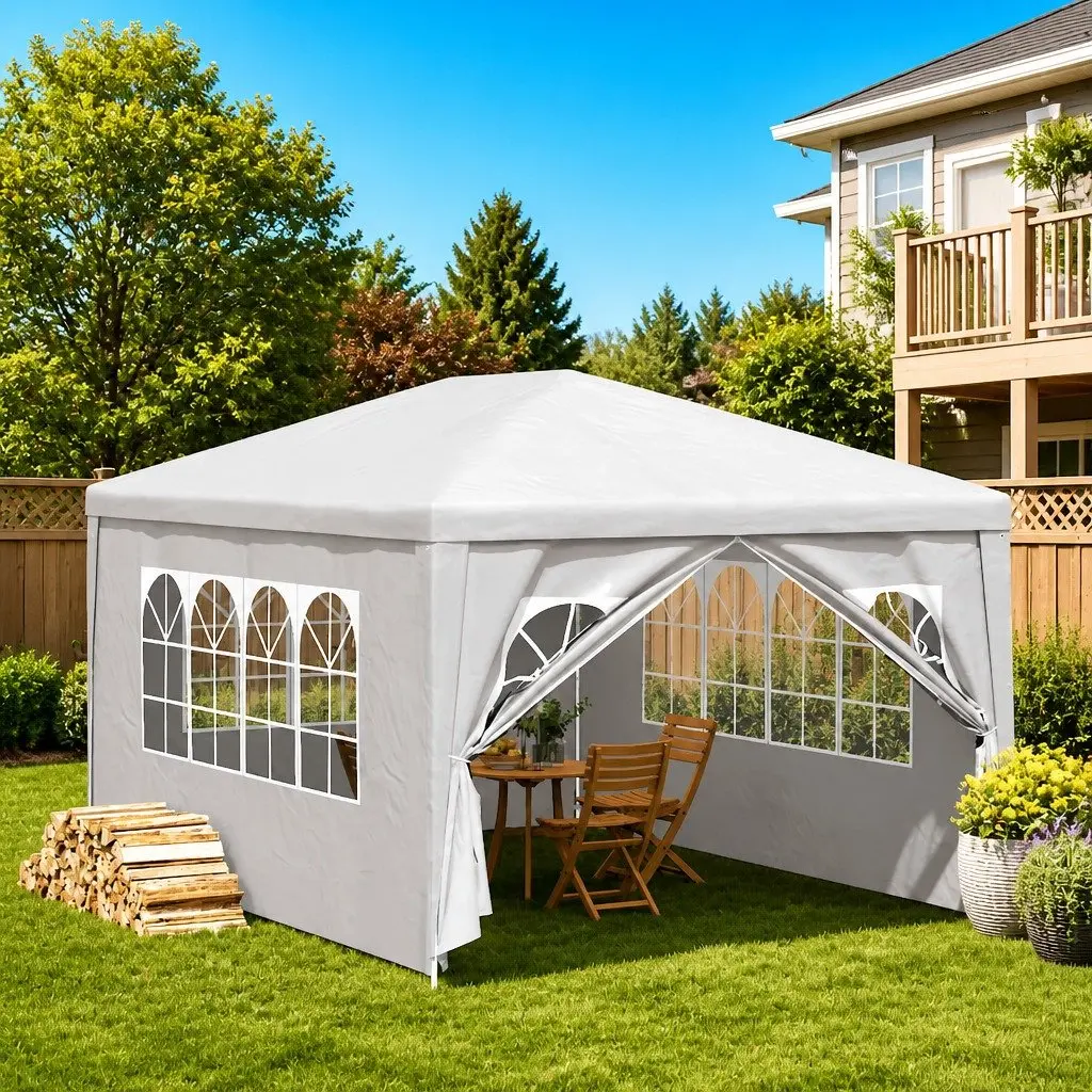 Party Tent Outdoor Gazebo 3x4m White Garden Canopy