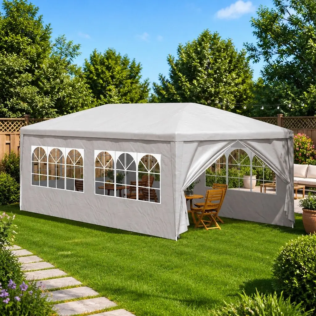 Party Tent 3x6m Outdoor Canopy White Pavilion with Panels