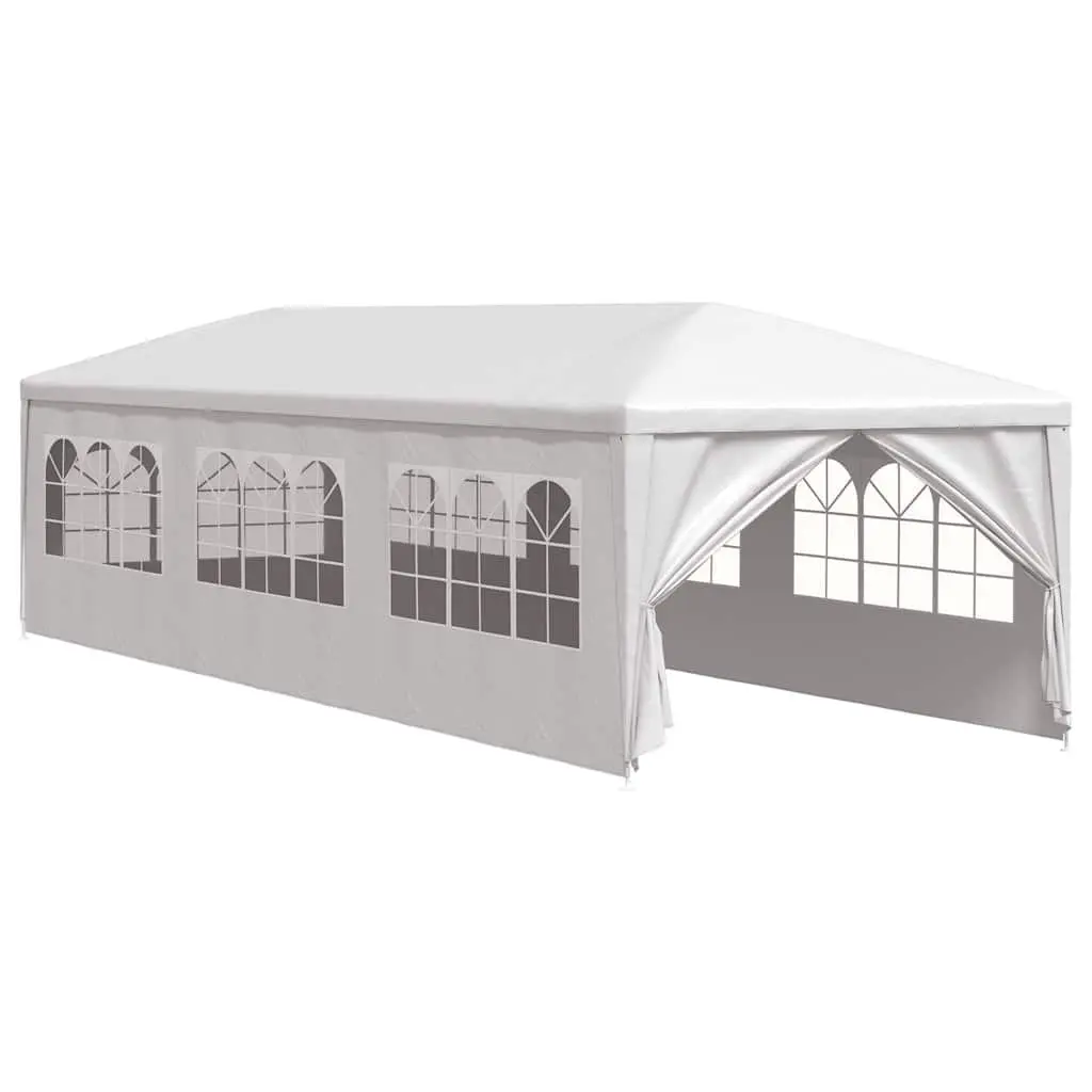 Outdoor Gazebo 3x9m White Party Tent with Side Panels and Windows for Gatherings