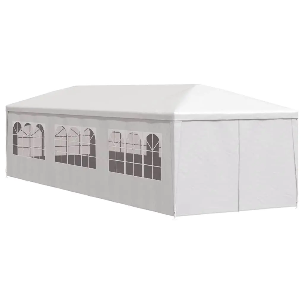Outdoor Gazebo 3x9m White Party Tent with Side Panels and Windows for Gatherings