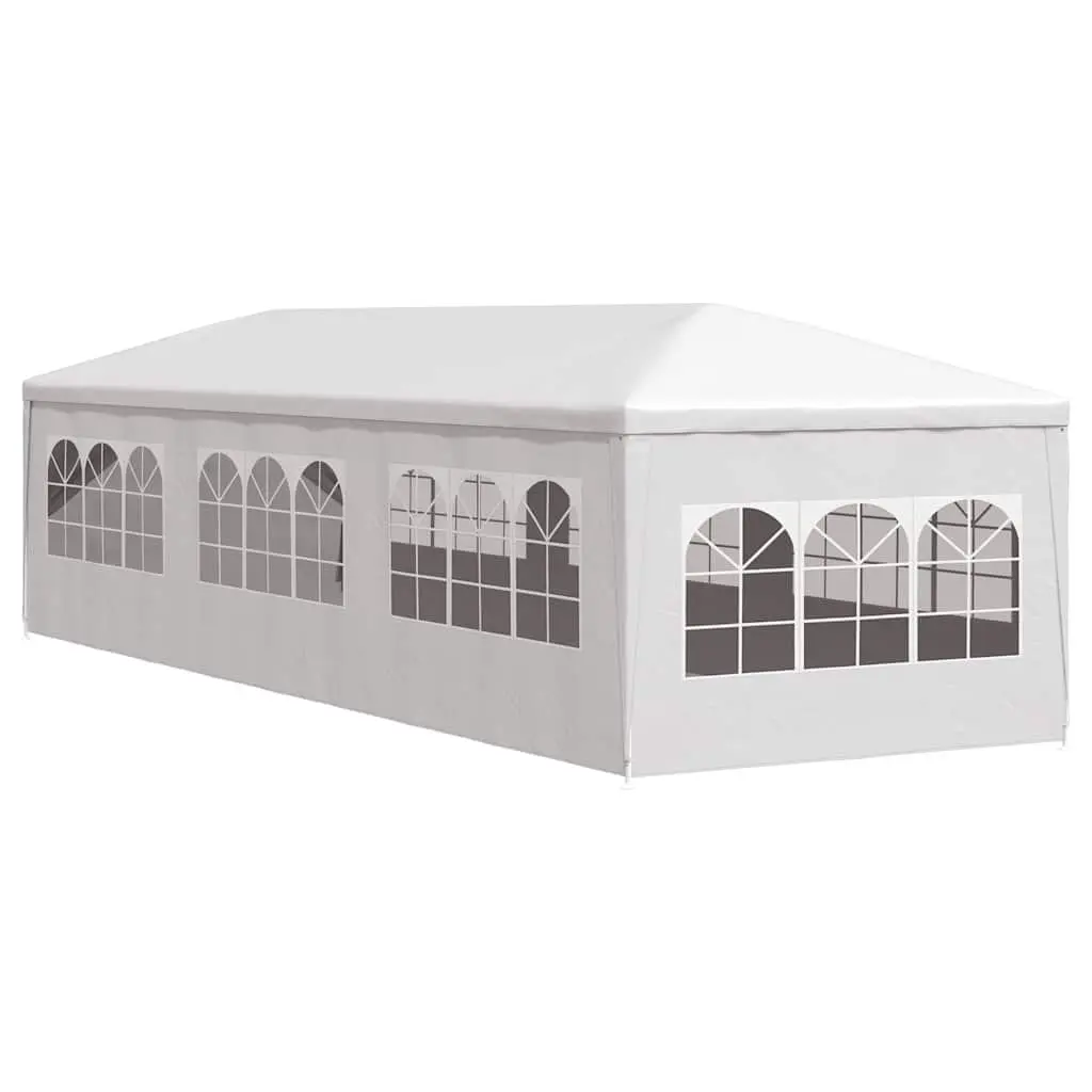 Outdoor Gazebo 3x9m White Party Tent with Side Panels and Windows for Gatherings