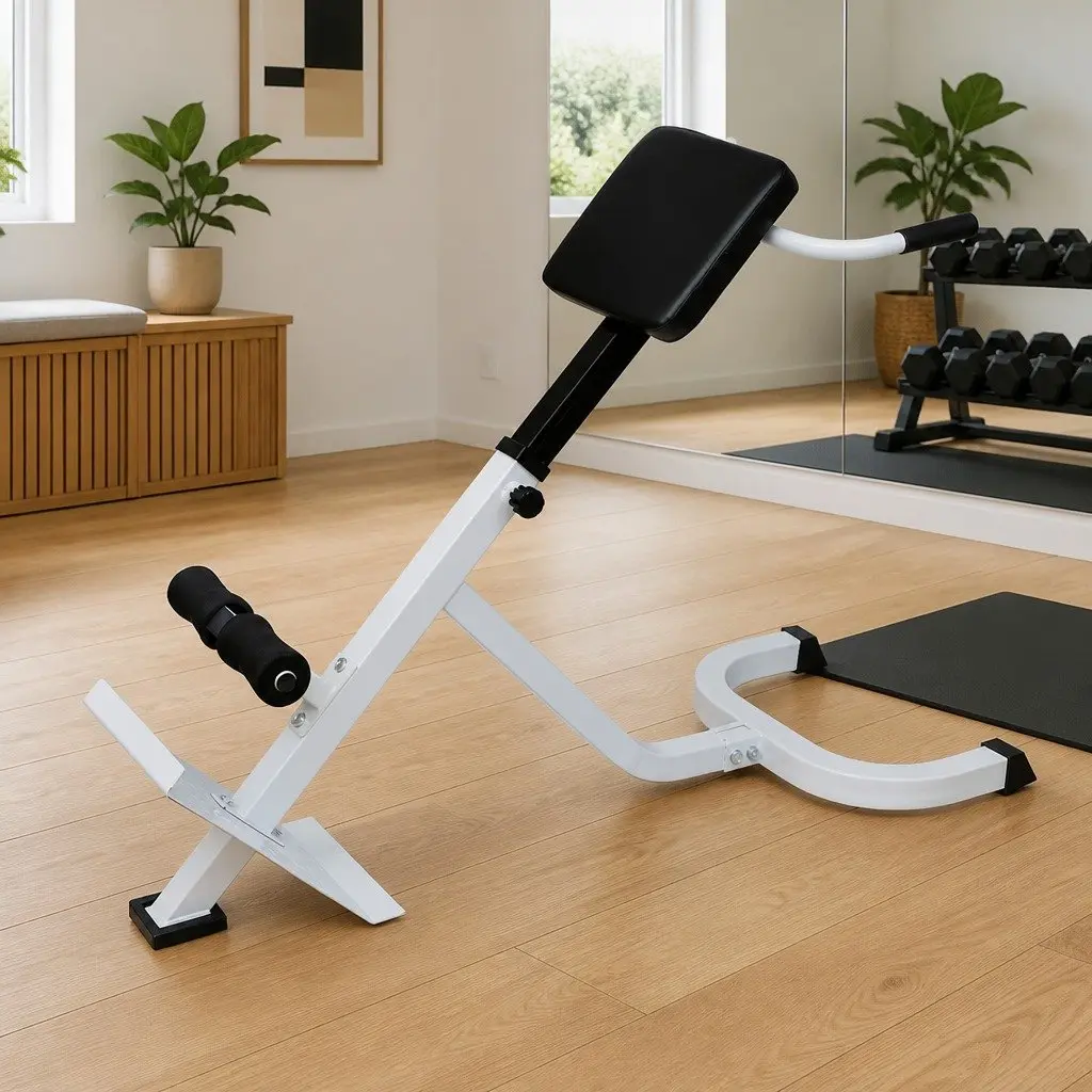Back Extension Bench Home Gym Exercise Machine Adjustable Height 80cm to 90cm Black