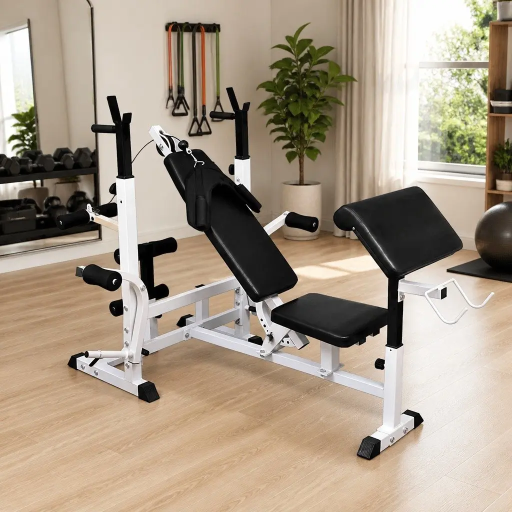 Weight Multi Bench Home Gym Training Equipment Full Body Workout Adjustable Black
