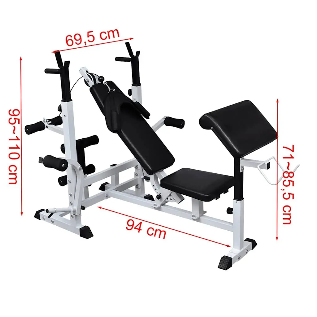 Weight Multi Bench Home Gym Training Equipment Full Body Workout Adjustable Black
