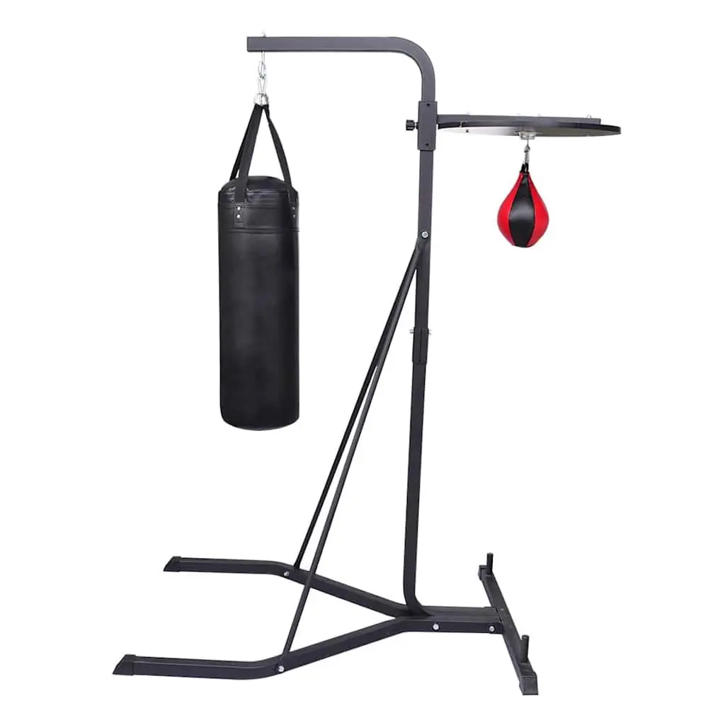 2 Way Boxing Stand Punching Bag Holder Speedball Platform Home Gym Training Black