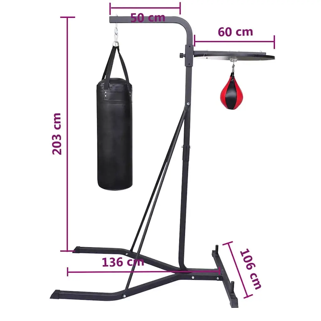 2 Way Boxing Stand Punching Bag Holder Speedball Platform Home Gym Training Black