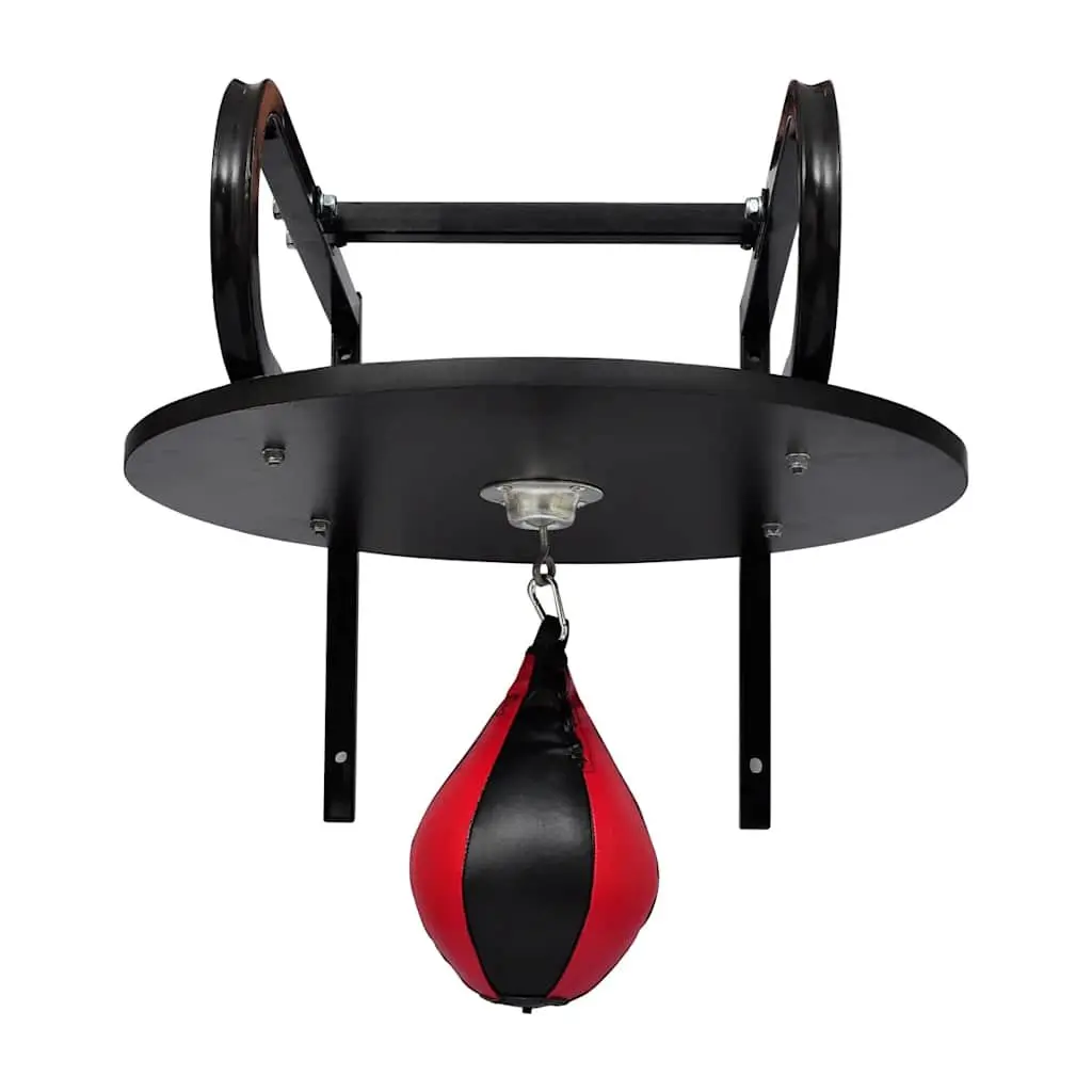 Speed Ball Platform Set Boxing Training Equipment Black Metal Wood