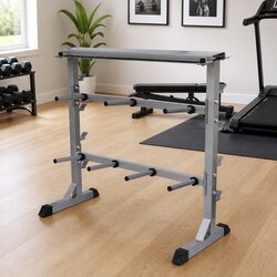Compact Black Steel Rack for Dumbbells and Barbells