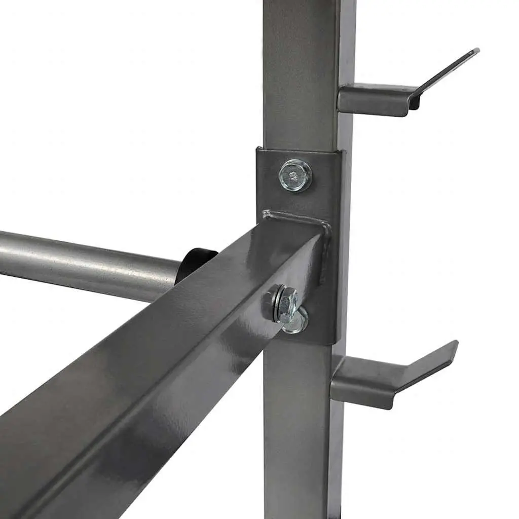 Dumbbell Barbell Rack Organizer Steel Storage Home Gym Black 49 x 100 x 95 cm