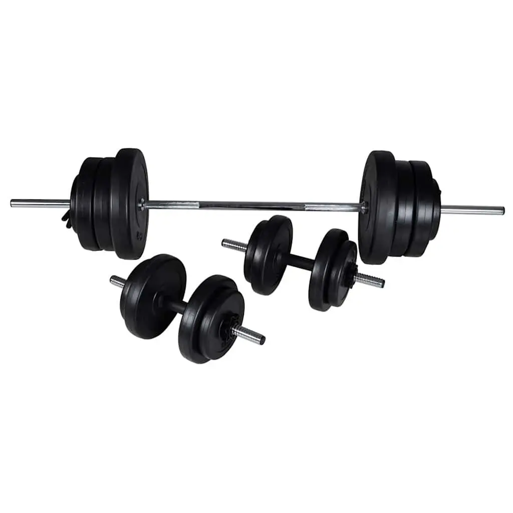 Barbell Dumbbell Set Weight Lifting 60.5kg Chrome Plated Steel Home Gym Exercise Silver