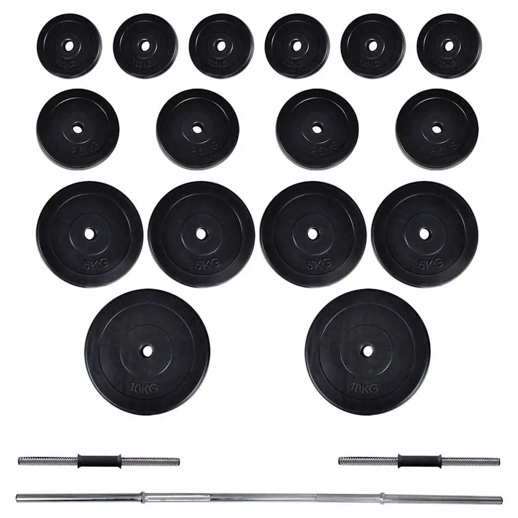Barbell Dumbbell Set Weight Lifting 60.5kg Chrome Plated Steel Home Gym Exercise Silver