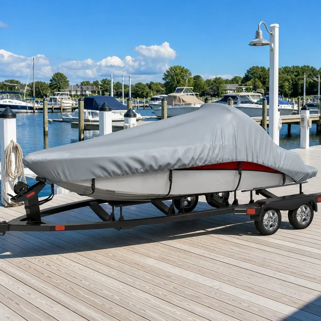 Grey Boat Cover 427-488cm Length for Storage