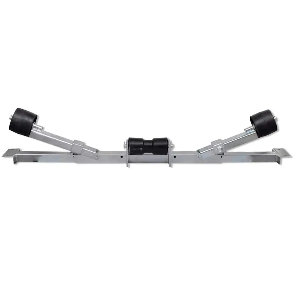Boat Trailer Bottom Support Bracket Keel Rollers Adjustable Silver 80 to 124 cm