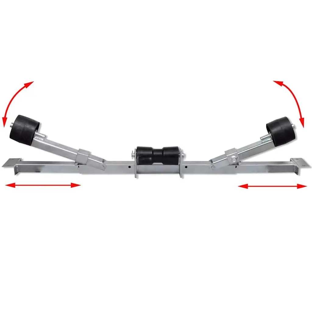 Boat Trailer Bottom Support Bracket Keel Rollers Adjustable Silver 80 to 124 cm