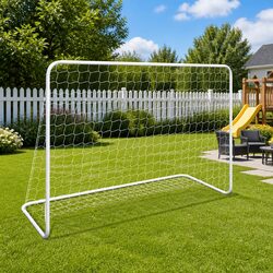 Football Goal with Net 182x61x122 cm Steel Frame Outdoor Sports Training