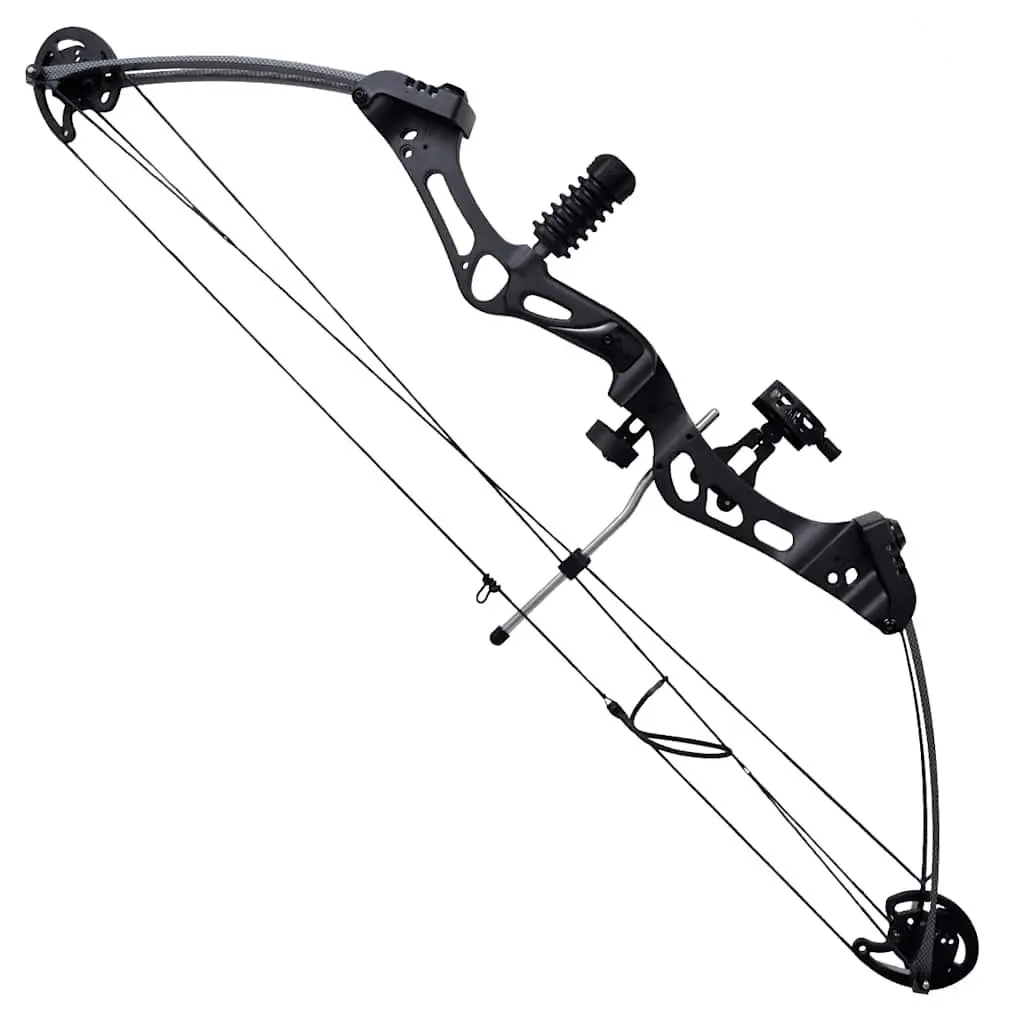 Compound Bow Adjustable Draw Weight 40-50 lbs 35 Inch Length Black