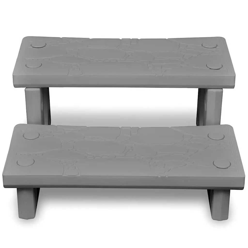 Spa Steps Non-Skid Surface Hot Tub Access Lightweight Grey