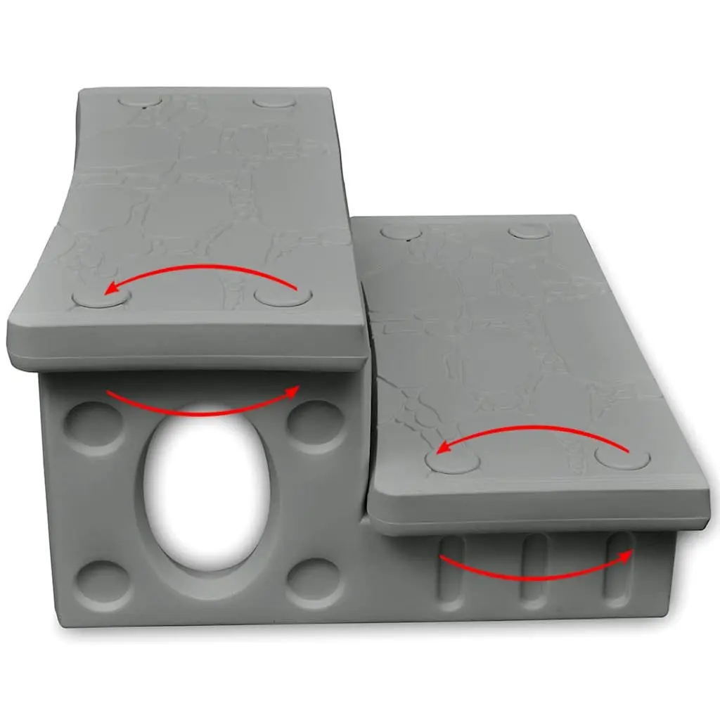 Spa Steps Non-Skid Surface Hot Tub Access Lightweight Grey