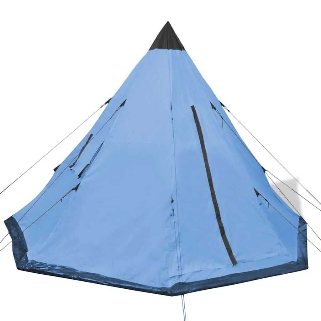 4-Person Tent Blue Tipi Style Outdoor Camping Hiking Shelter Portable