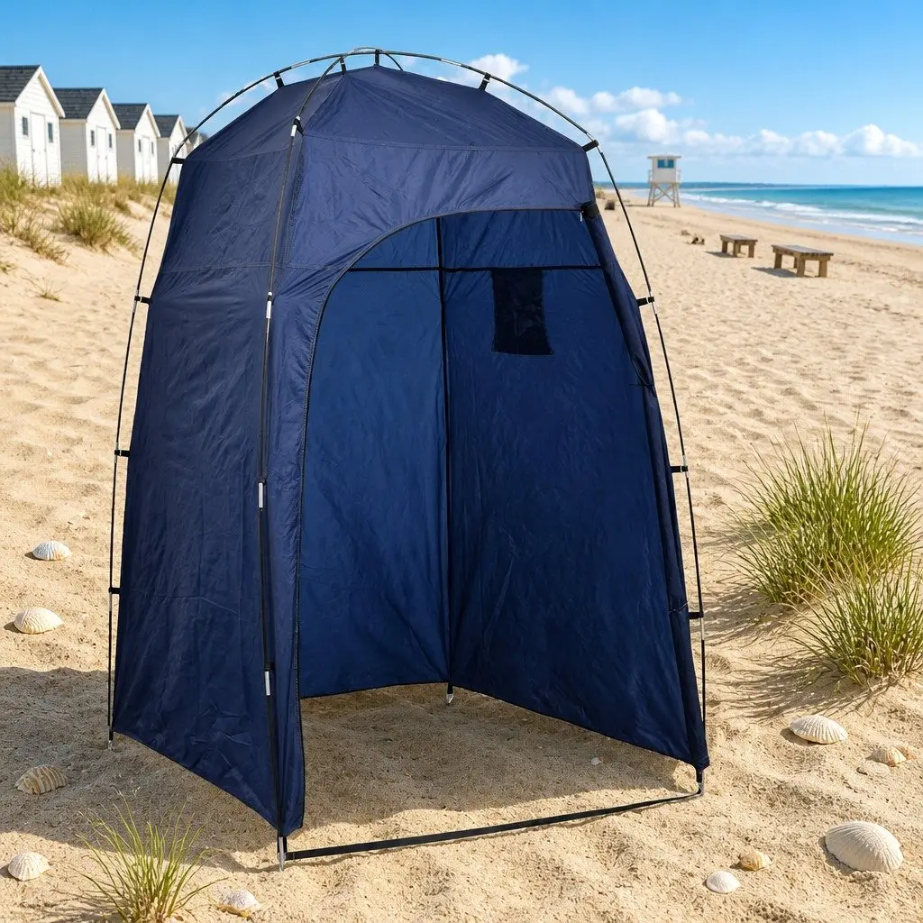 Portable Shower Tent Privacy Enclosure Camping Changing Room Blue