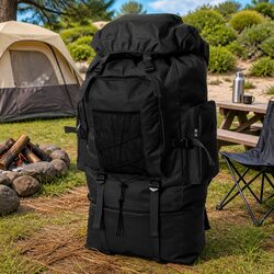 Comfortable Black Army-Style Backpack XXL 100L