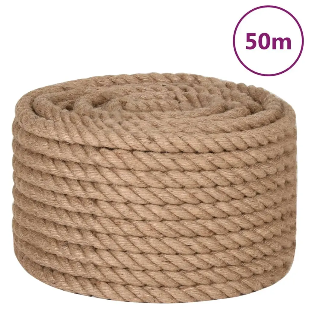 Natural Brown Jute Rope 50m 20mm for Gardening Agriculture Decking Handrail