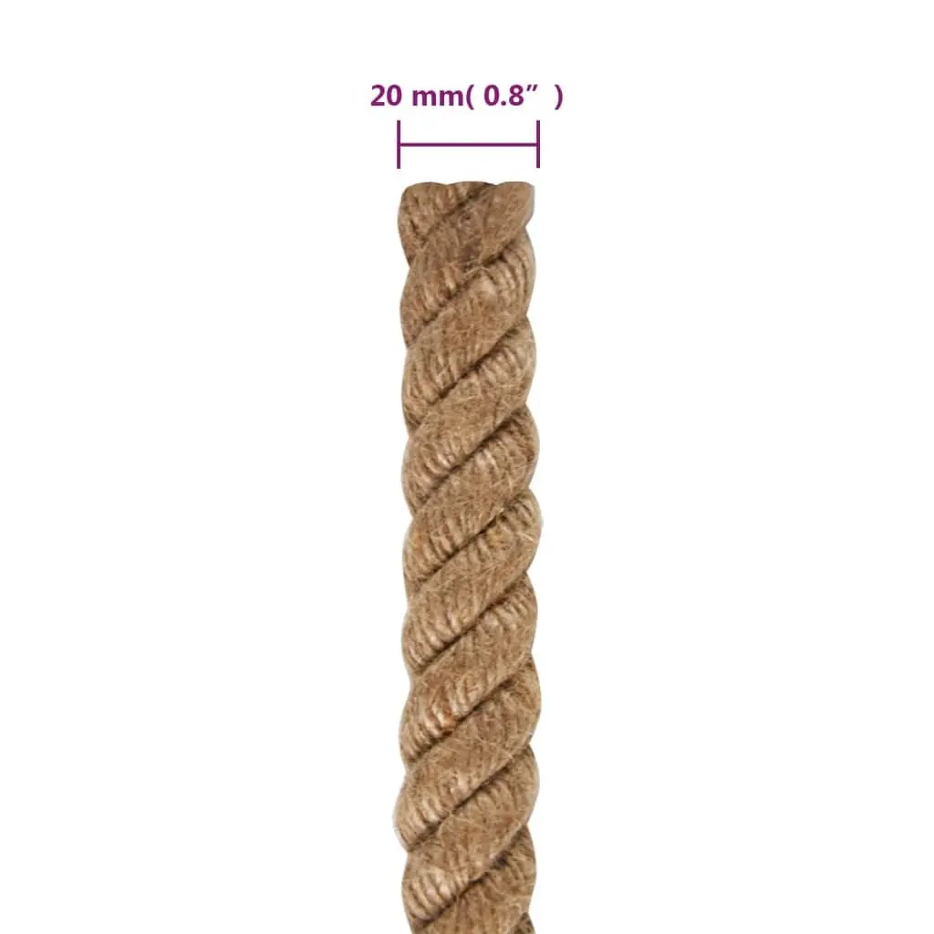 Natural Brown Jute Rope 50m 20mm for Gardening Agriculture Decking Handrail