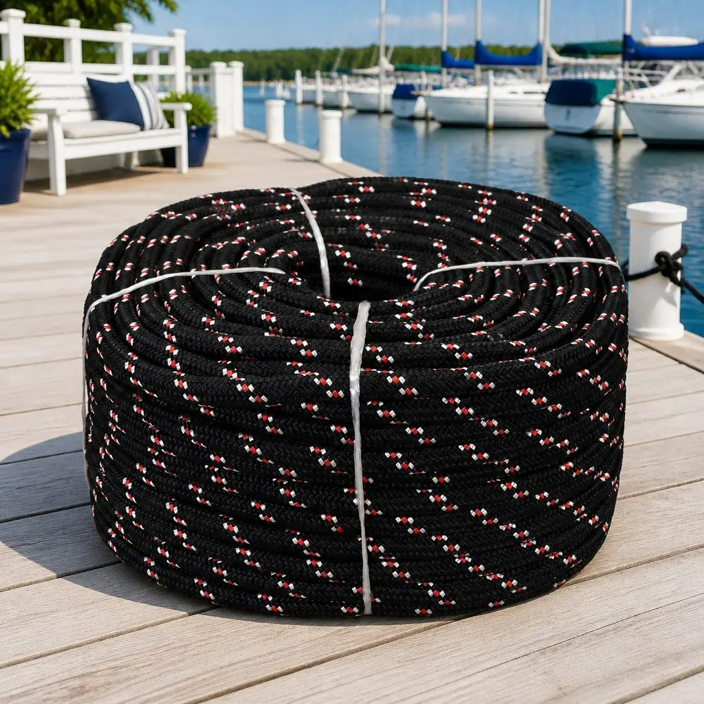 Marine Rope Polypropylene 8mm 100m Floating Dock Line Black