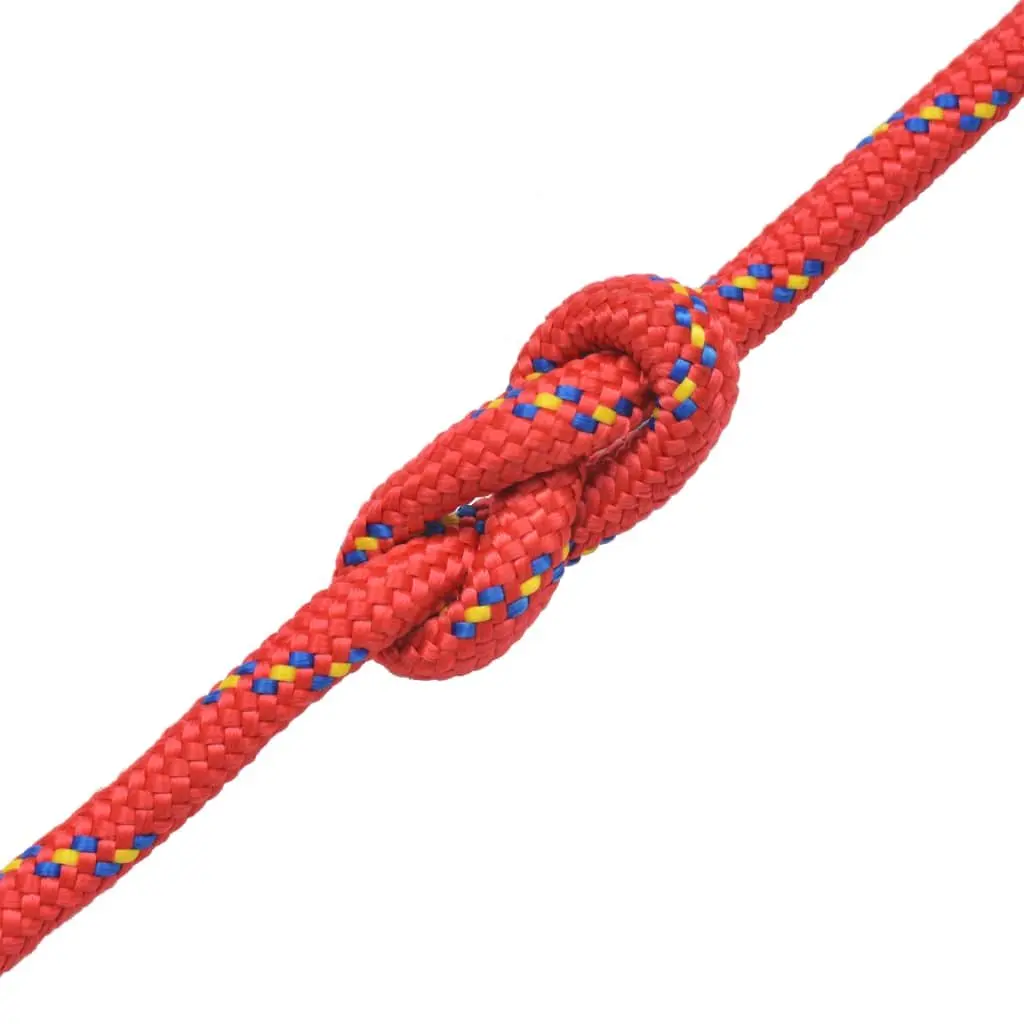 Marine Rope 50m Floating Dock Line Red Polypropylene 12mm for Boating Sailing