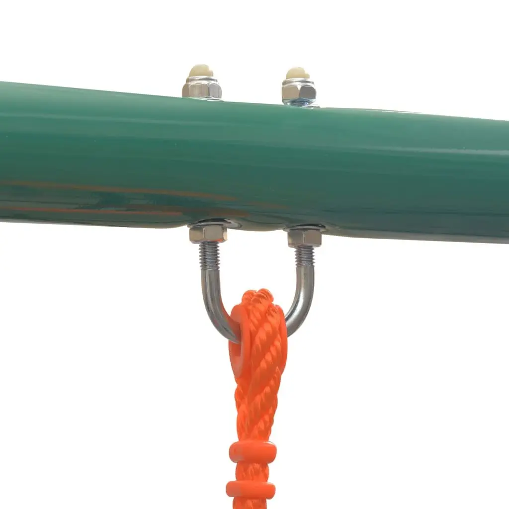 Swing Set with Slide 3 Seats Outdoor Garden Kids Playground Orange