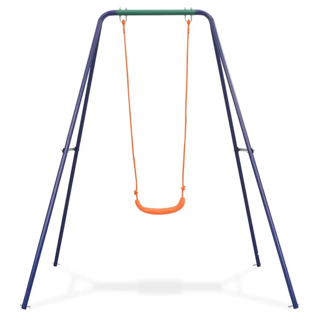 Single Swing Outdoor Play Equipment Kids Garden Backyard A-Frame Sturdy Orange