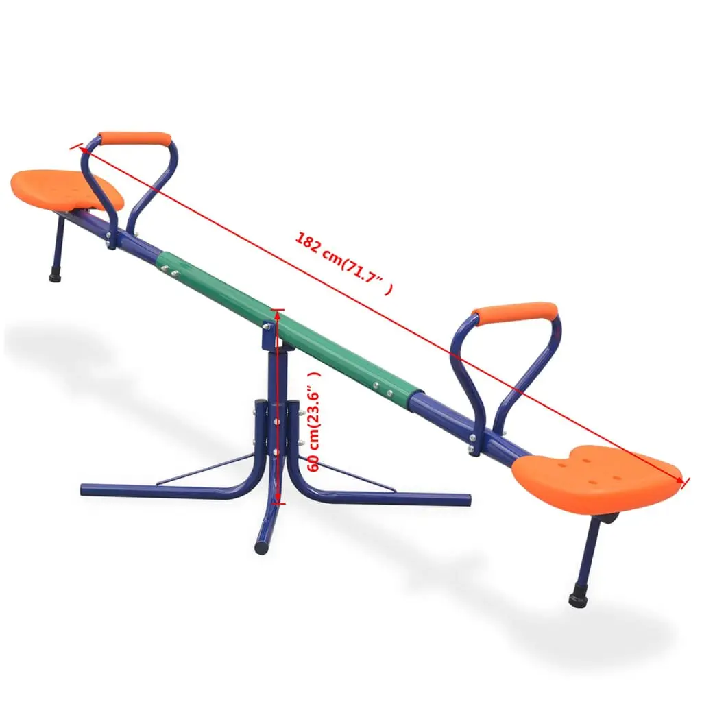360-Degree Rotating Seesaw Outdoor Playground Equipment Kids Orange