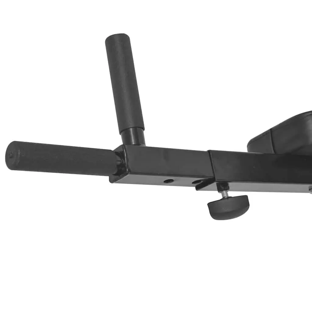 Dip Station for Tricep and Abdominal Exercises Adjustable Wall-Mounted Fitness Equipment Black