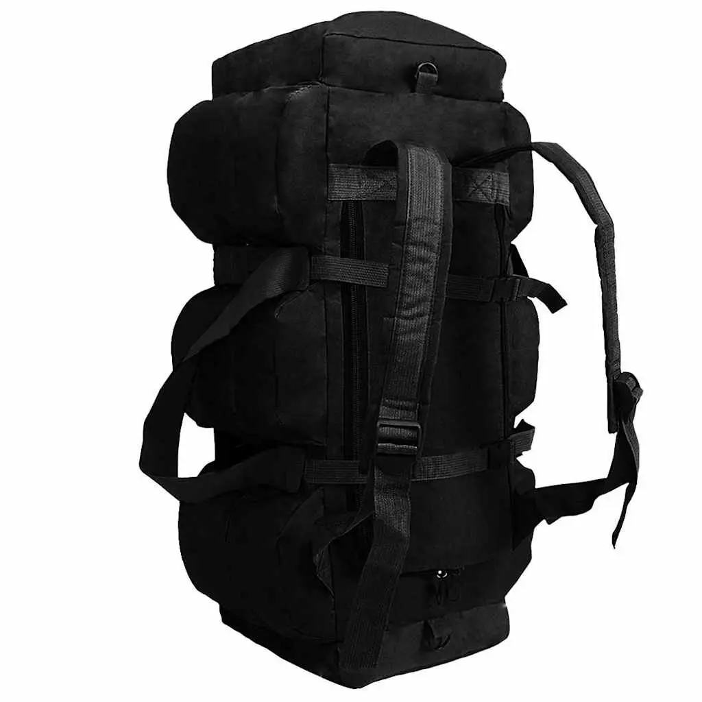 Duffel Bag 45L Army Style 3-in-1 Shoulder Backpack Outdoor Travel Black