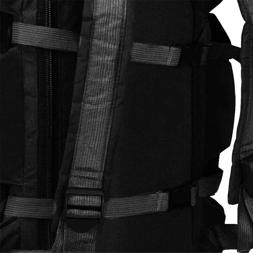 Duffel Bag 45L Army Style 3-in-1 Shoulder Backpack Outdoor Travel Black