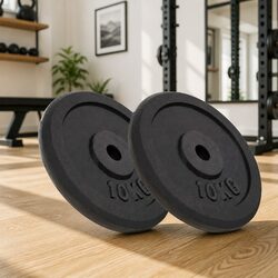 Reliable 2x10 kg Cast Iron Weights for Home Fitness