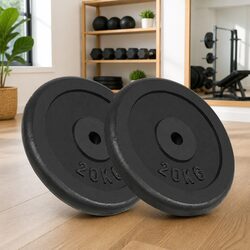 Reliable 2x20 kg Cast Iron Weight Plates for Training
