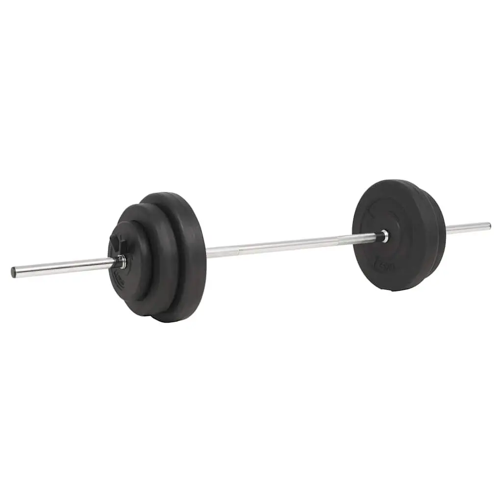 Barbell Set 30kg Weightlifting Free Weights Home Gym Equipment Black