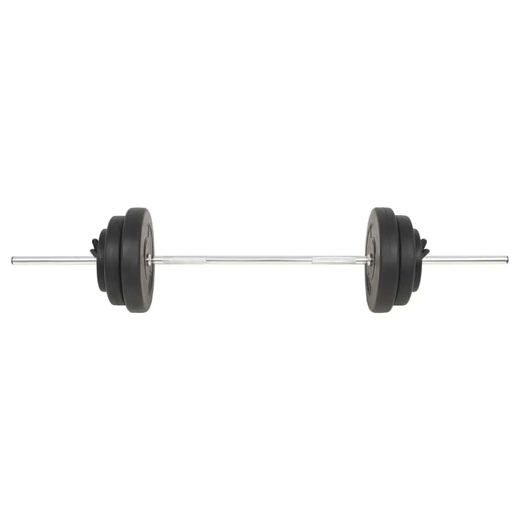 Barbell Set 30kg Weightlifting Free Weights Home Gym Equipment Black