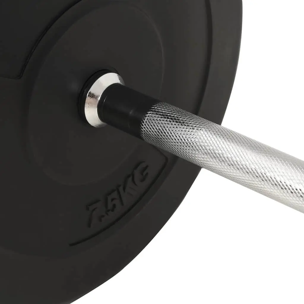 Barbell Set 30kg Weightlifting Free Weights Home Gym Equipment Black