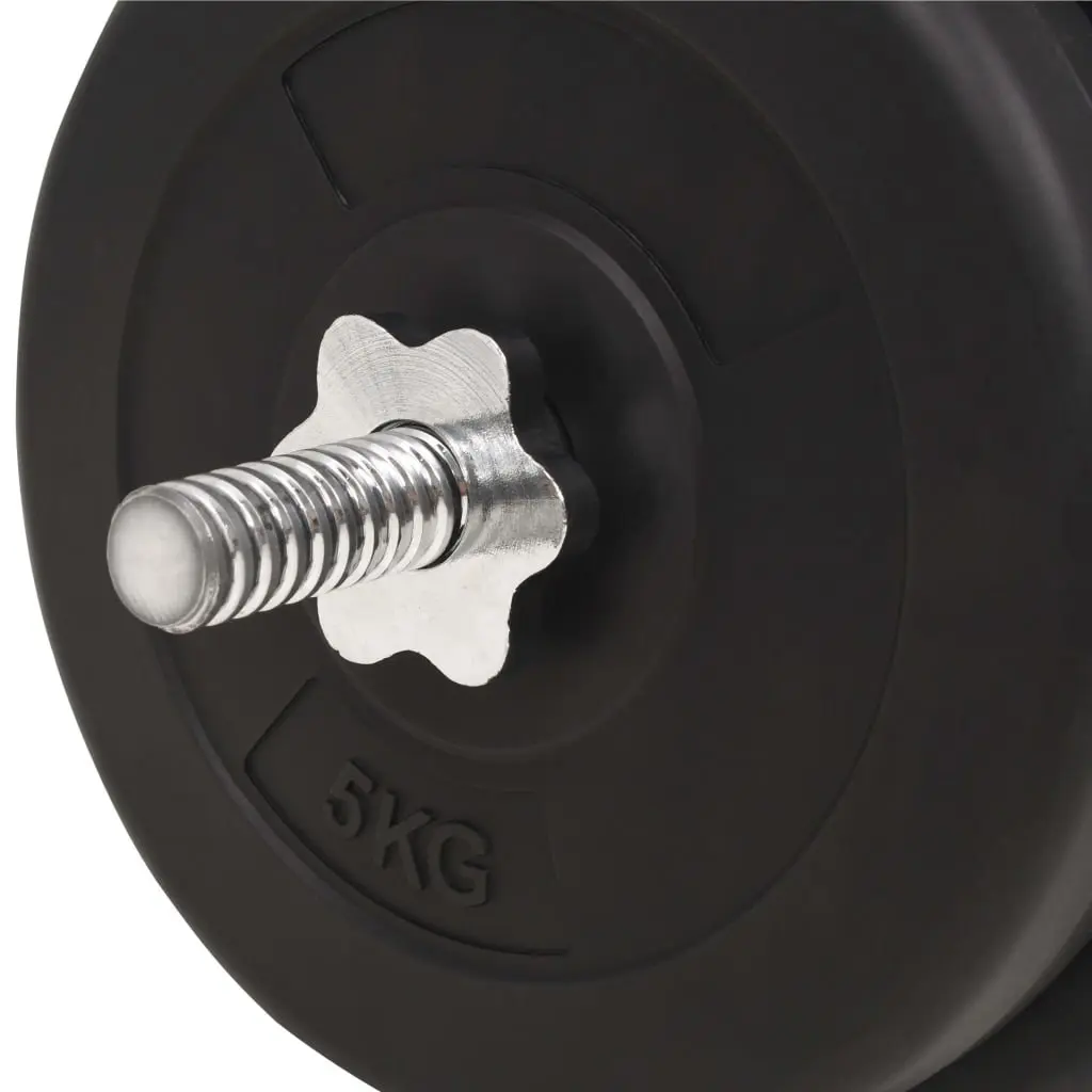 Barbell Set 30kg Strength Training Home Gym Black Weightlifting