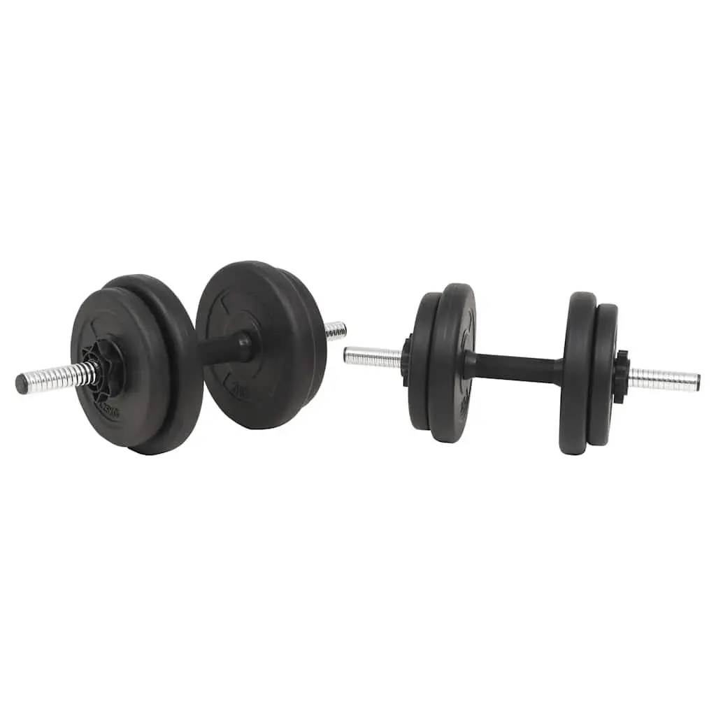 Barbell and Dumbbell Set 30kg Strength Training Home Gym Equipment Black