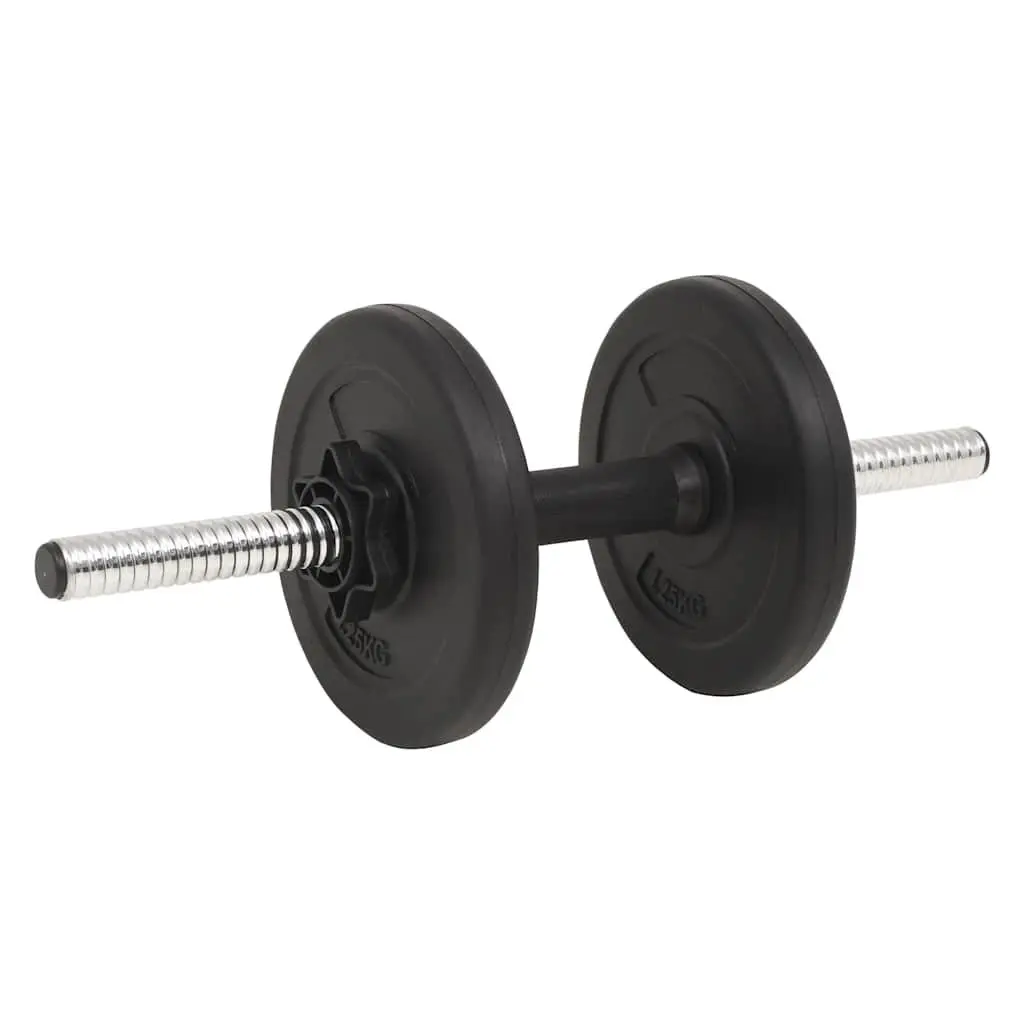 Barbell and Dumbbell Set 30kg Strength Training Home Gym Equipment Black