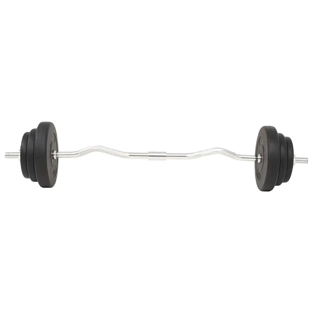Barbell and Dumbbell Set 30kg Strength Training Home Gym Equipment Black