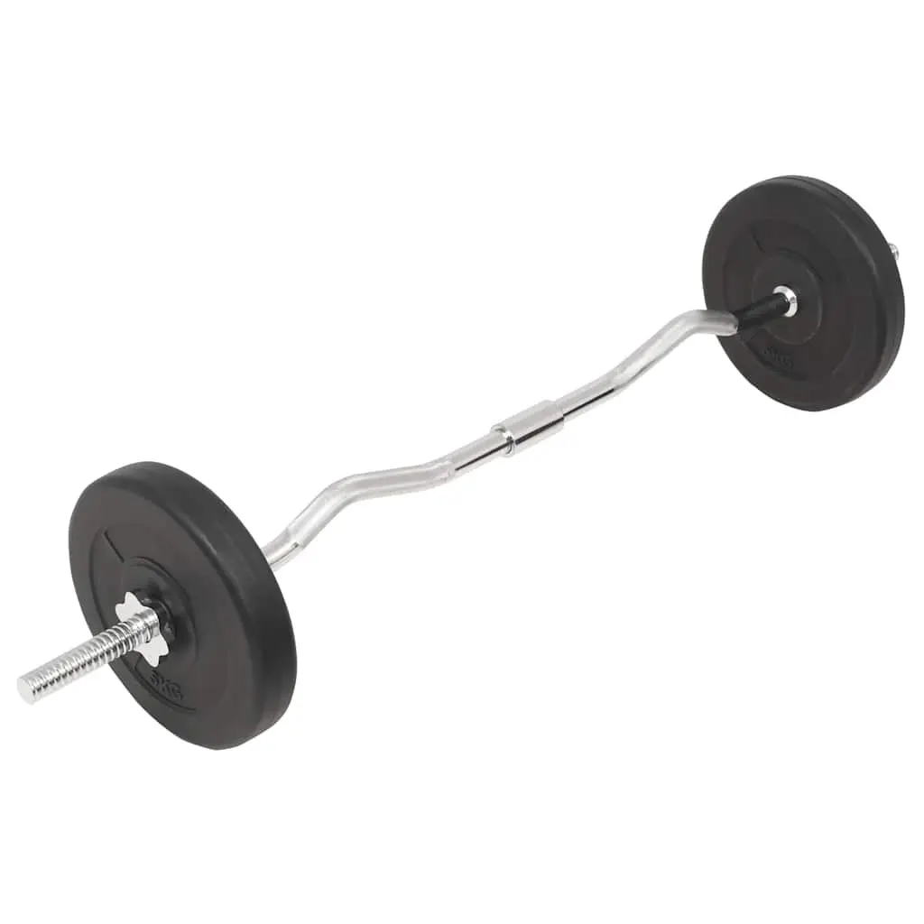 Barbell and Dumbbell Set 30kg Strength Training Home Gym Equipment Black