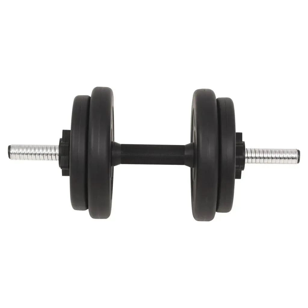 Barbell and Dumbbell Set 30kg Free Weights Home Gym Training Equipment Black